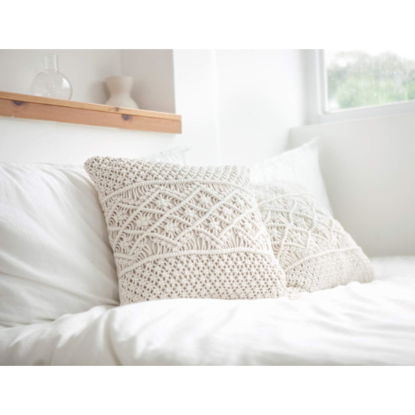 2 stk Makrame Putesett Dekorative Putetrekk Putetrekk for Seng Sofa Benk Bil Boho Hjemmedekor (Puteinnsatser Ikke Inkludert)