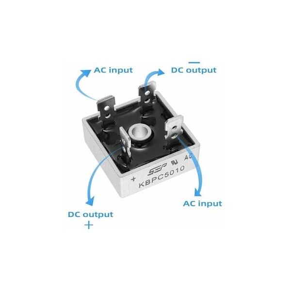 5 kpl KBPC5010 Diodit Pont Recovery 50A 1000V Yksivaiheinen Aalto 50a Elektronidiodit piireiällä, jossa 4 nastaa
