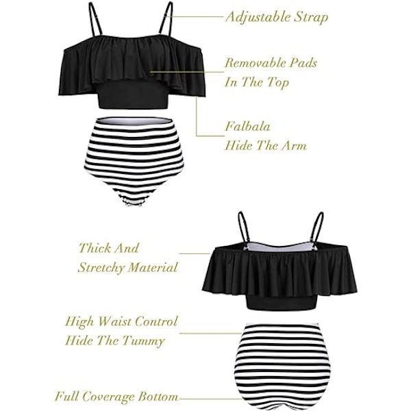 Tummy Control badedragter til kvinder, Off Shoulder S