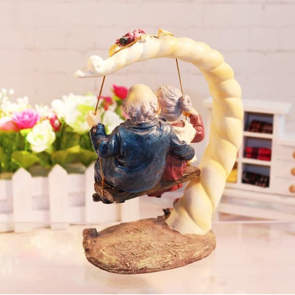 Kreativ håndlaget statue harpiks eldre par statue