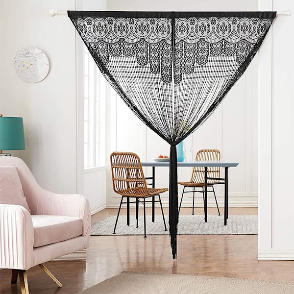 2 stk. 100x200cm snor dørgardin vinduesdekorationer rumdeler soveværelse dekorationer enkelt gardin til vindue