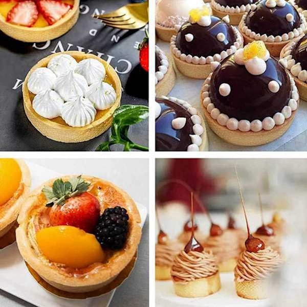 10 kpl pyöreä rengas rei'illä ruostumaton teräs hedelmämuotti rei'illä quiche mousse kakku ranskalainen jälkiruoka leivontamuotti 10cm