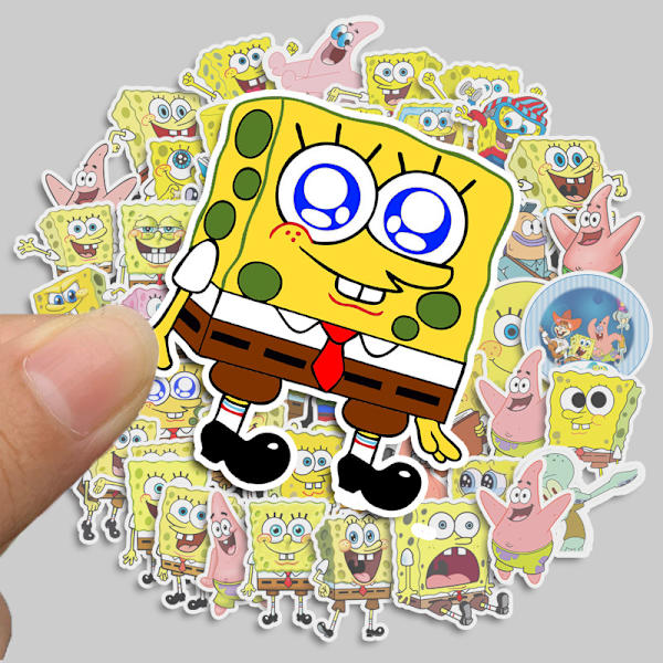 90-pakkaus anime-vinyyli-tarroja, vedenpitäviä SpongeBob SquarePants -tarroja, kannettavalle tietokoneelle, vesipullolle, rullalaudalle, kitaralle, pyörälle, matkalaukulle, pojille ja tytöille B