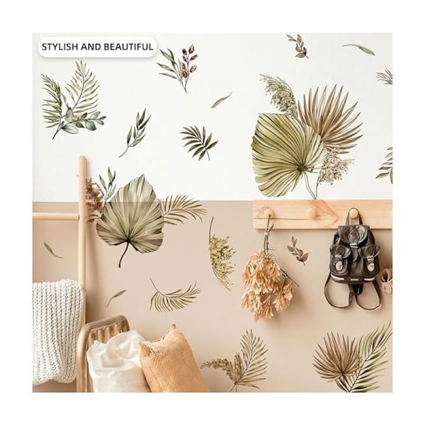 Väggdekaler Boho Palmblad Väggdekaler Tropiska Växter Sovrum Soffa Väggdekaler Vardagsrum Dekoration Väggdekoration