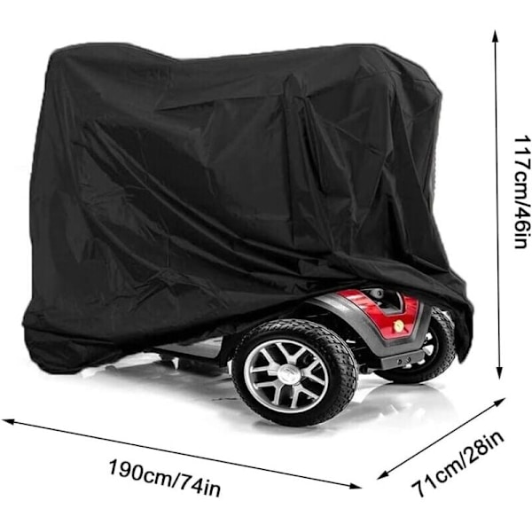 Mobility CCOTER skydd, Oxford-tyg 210D Vattentätt skydd för elscooter, Vattentätt scooteröverdrag Skyddar mot snö, lätt frost, damm (190