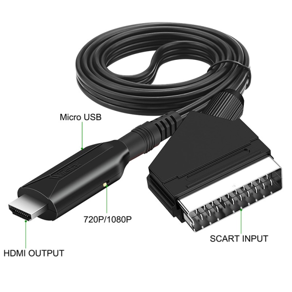 Scart til Hdmi Konverter Video Audio Adapter til Hdtv/dvd/set top box/ntsc Starlight/ps3/pal