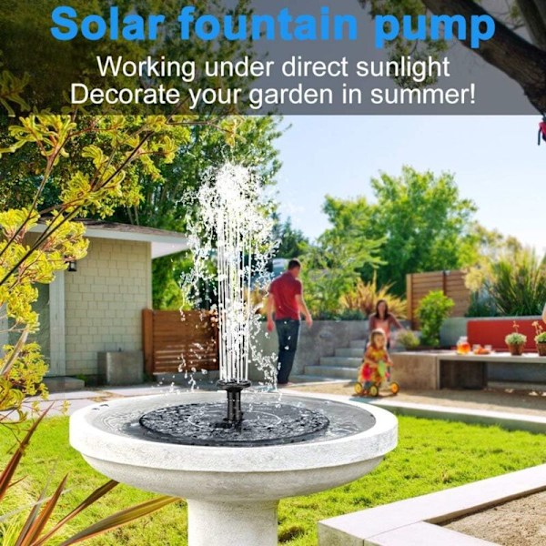Udendørs Solar Springvand, Solar Dam Vandpumpe med 7 Springvandsstile, Mini Flydende Springvand med Solpanel til Akvarium Have Dam Fuglebad, Fugl