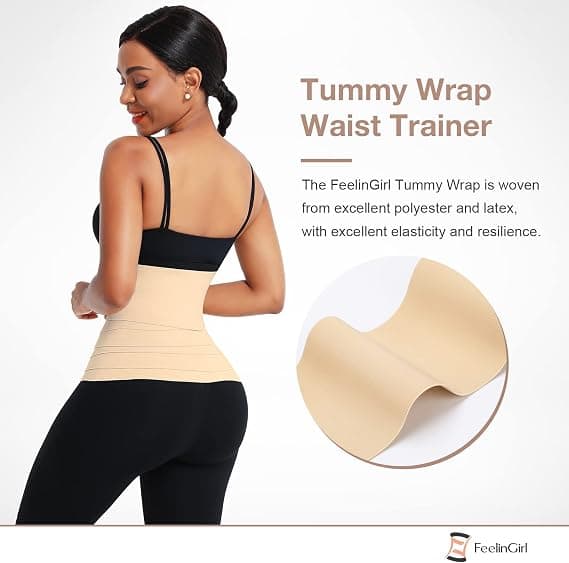Midjetrener for kvinner Sauna Belt Tummy Wrap Plus Size，Beige