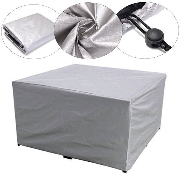 Silver 210D Utomhus Bord och Stol Dammskydd 180*120*74cm