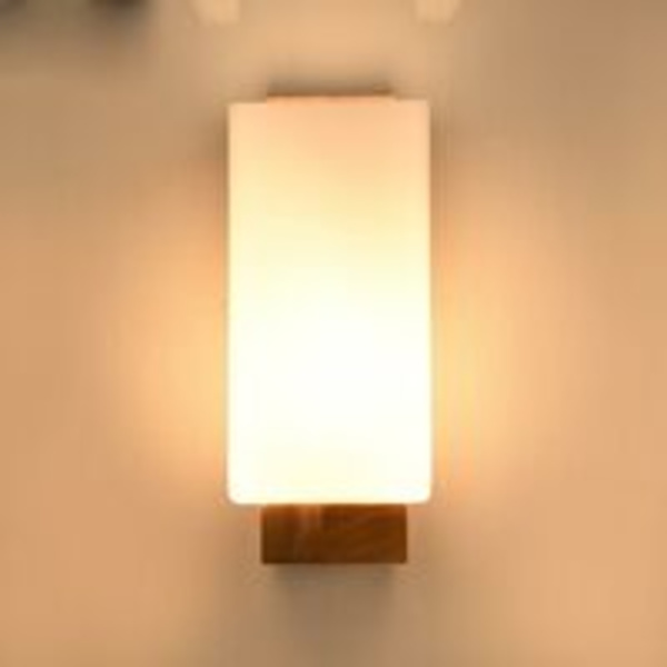 Vägglampa skandinavisk trävägglampa enkel stil för sängbord vardagsrum trappor korridor