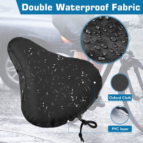 1 PC cykelsæde regnslag med snøre, støvbetræk