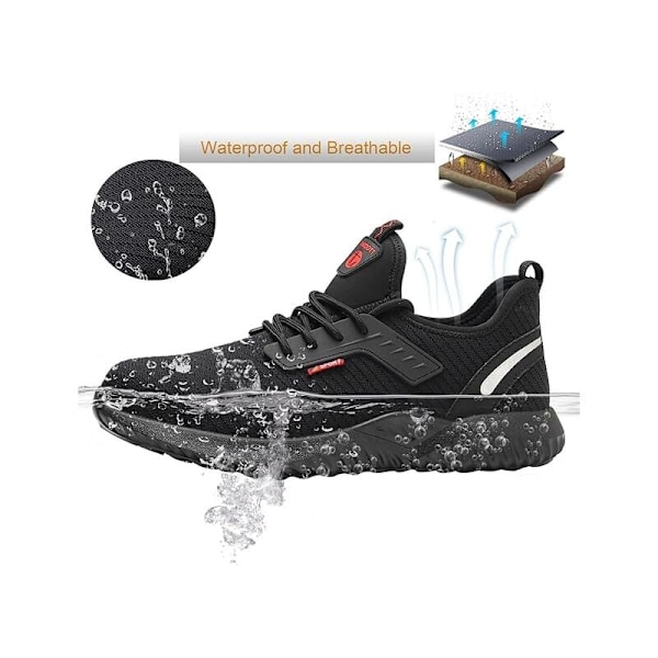 Skyddssko Herr Arbetssko Dam Lätt Sneaker Lätt Säkerhets Stålhätta-44 EU
