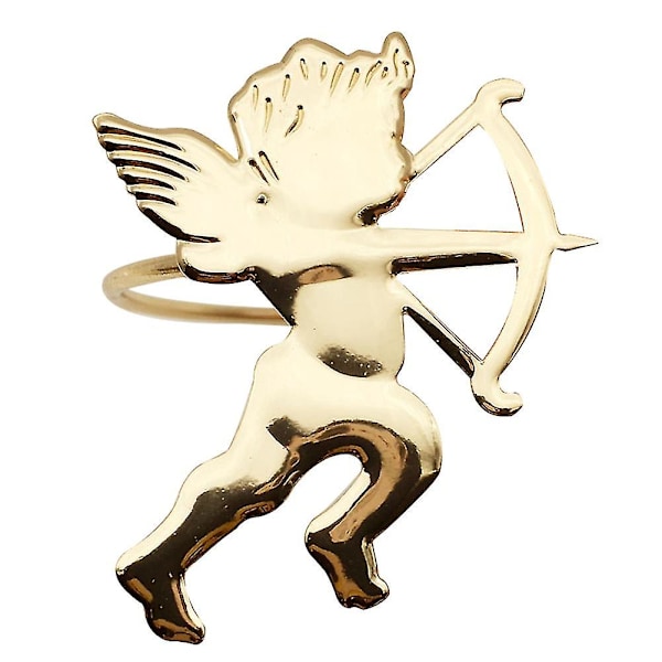 12 stk. Guld Servietringe Elegante Cupid Servietholder Valentinsdag Bryllup Gårdsfest Favors
