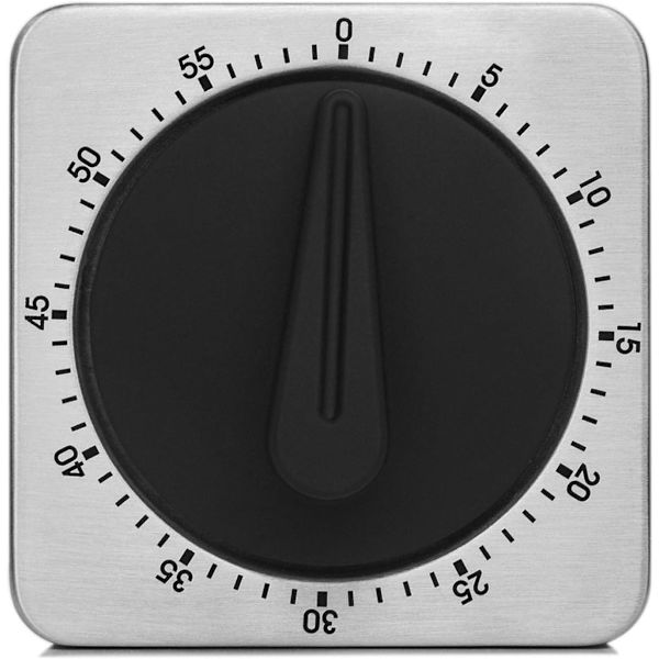 Kjøkkenur med 60 minutters tidtaking med 80dB alarmlyd Magnetisk nedtellingsur Hjemmebaking Matlaging Dampende Manuell timer Rustfritt stål ansikt M