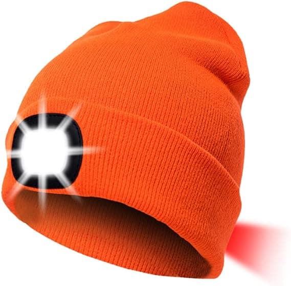 LED-hattu, neulottu hattu USB-latausvalolla, valaistus- ja vilkkuva varoitustyyppi, 8 LEDiä, helppo asentaa etu- ja takavalohattu