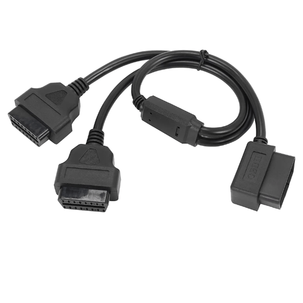 50CM Y-formet OBD 2 OBDII Splitter Adapterkabel Hane til Dobbel Hunn