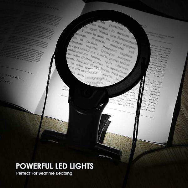 1 kpl suurennuslasi, kaula- ja pöytäsuurennuslasi 6x LED-valolla, handsfree