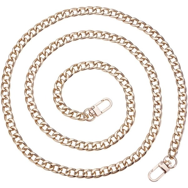 Set of 1 Box Bag Chain Strap Purse Chain Handle, Iron Link Chains, with Swivel Lobster Claw Clasps, Gold, 120x1cm