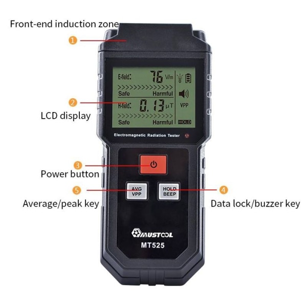 MT525 Elektromagnetisk felt- og magnetfeltstrålingsmåler