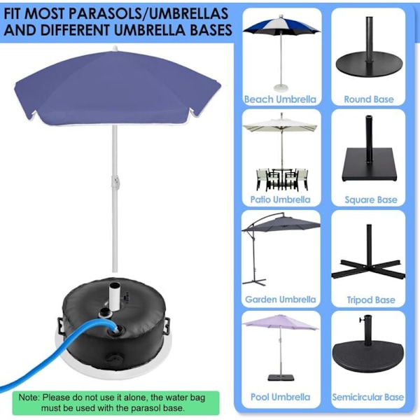 1 stk. Parasolfodspose, Rummer 23 kg vand, 1200D Polyester Offset Parasolfodspose til 8 cm Diameter Offset Fod
