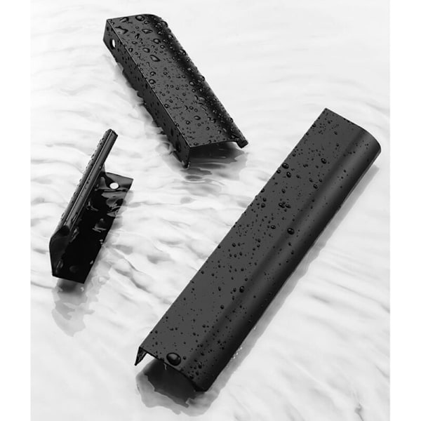 Black.Qrity 2 stk 64mm Usynlig Håndtak Kjøkken Honsin Kjøkken Dørhåndtak, Håndtak i Aluminium Legering Profil, Integrert