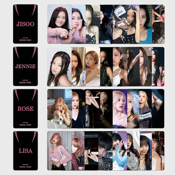 KPOPBP Black Pink Jennie Foto 8 stk. Kort Gaveæske til Blink Fødselsdage Fest Dekorationer