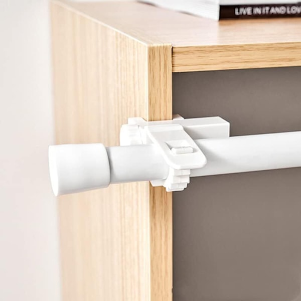 Plante-tangholder 2 stk tverrstang justerbar plast gardinstang for heklet håndkleoppbevaring for organizer
