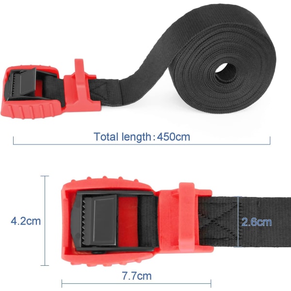 2 justerbare stropper, til kajak, autocamper, cykel, motorcykel, 4.5MX2.5CM