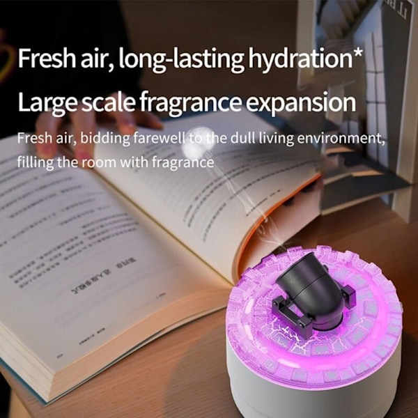 (Sort) aromaterapi enhed som også fungerer som en USB luftfugter med farvede funktioner