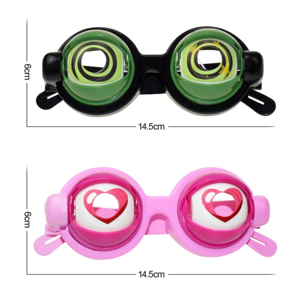 (Rosa) Crazy Eyes - Morsomme briller, kreative festbriller, kreative