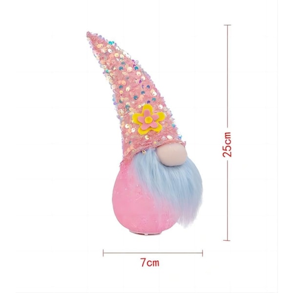 1 Pack Sequin Jul Gnome Plysch Elfdocka Julgransprydnad
