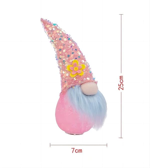 1 Pakke Sequin Jule Nisse Plys Elvedukke Julepynt