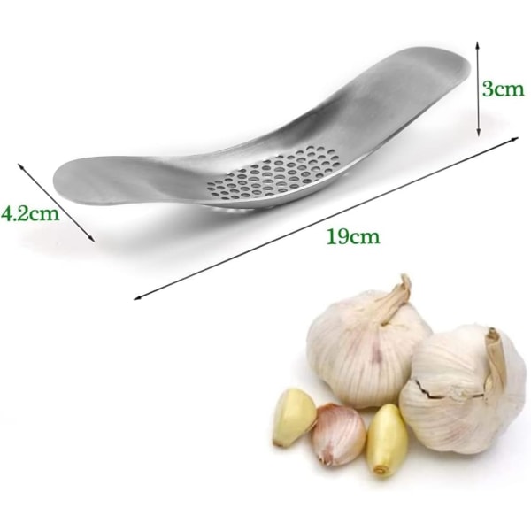 Manual Garlic Press, Stainless Steel Garlic Cutter Manual Garlic Crusher Kitchen Garlic Press Boat Shape Professional Garlic Peeler Go Washing