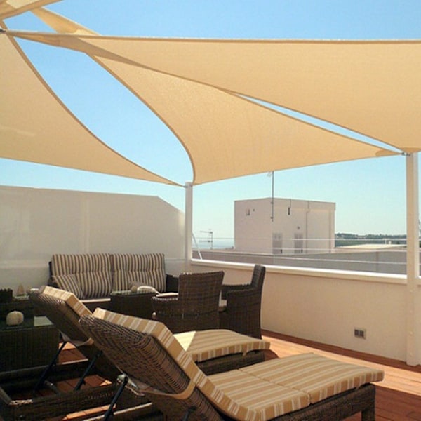 4 x 6 M - Vanntett UV-beskyttelse Utendørs Markiser for Hage Terrasse - RWShade Seil