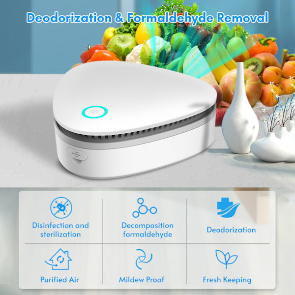 Mini deodorant med USB, luktfjerner, lukt av lukter, ozongenerator for bilskap, garderobe, småbarnsleke, kjæledyrrede
