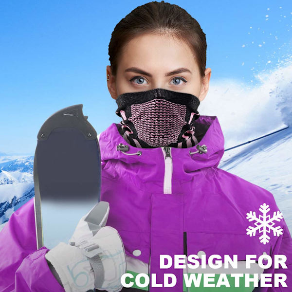 Ulkoilulajien talvinen kaula lämmin leggings tuulenpitävä naamio Balaclava hiihtoon ja lumilautailuun (Pinkki)