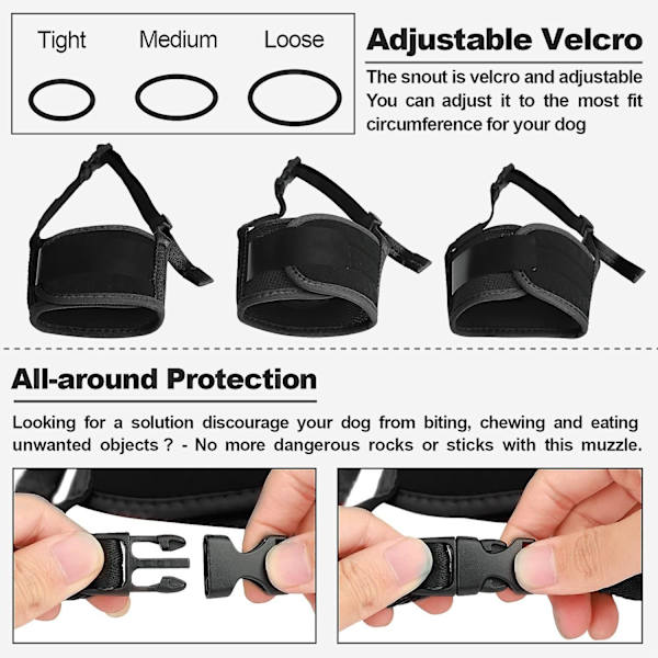 Hundemundkurv, Blød Nylon Anti-Drop Mundkurv, Luftnet Åndbar Drikkelig Hundemundkurv Med Justerbar Sløjfe XL Sort