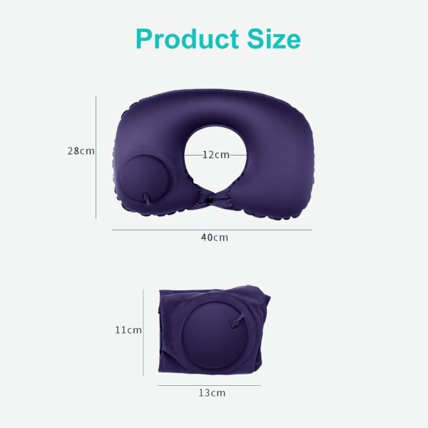 Inflatable Foldable Neck Pillow,U Shaped Inflatable Pillow,Inflatable Travel Pillow,Ultra Light Travel Pillow,Travel Pillow For Av