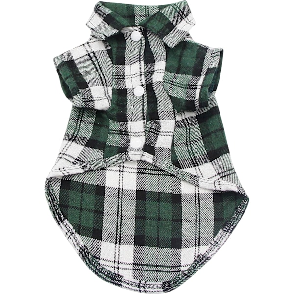 Plaid dog shirt, dog clothes plaid shirt for pets, cat clothes plaid soft and comfortable shirt (XL, green)