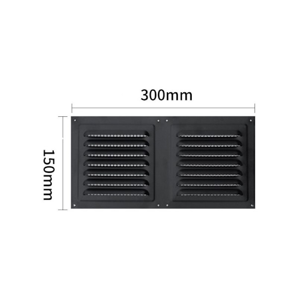 300mm x 150mm Luftventilgitter - Kvalitets returluftgitter - for tak og sidevegg - HVAC-system - Med beskyttelsesskjerm
