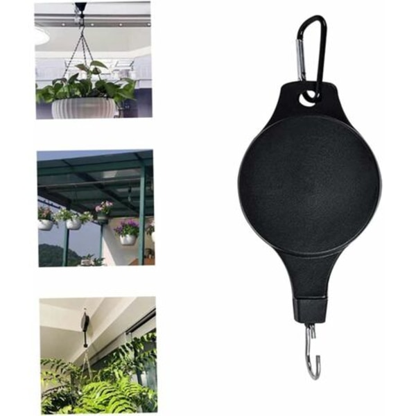 2-pack växtpulleykrokar, växtkrokar, justerbara infällbara takkrokar för upphängning av växter (svart)