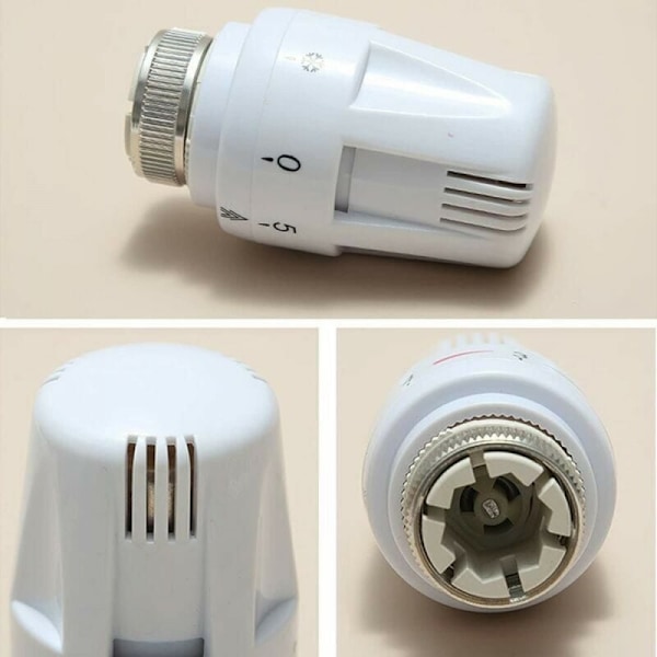 Pakke med 4 termostathoder, M 30 x 1.5 Radiatorventil erstatningshode, radiator termostatkran