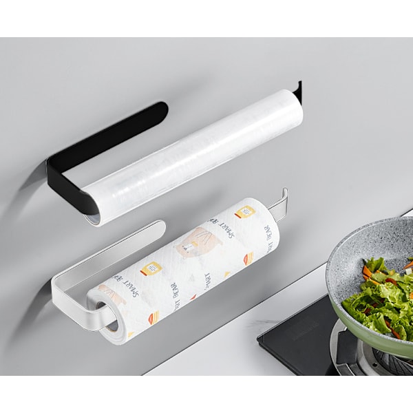Tykk perforert plastfoliepapirhåndkleholder for kjøkken (hvit)