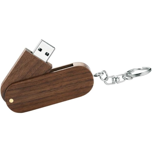 USB-flashdrev, 32GB avanceret roterende massivt træ high-speed USB 2.0-flashdrev, hukommelsespind datalagring, ophængt tommelfingerhjul med træetui