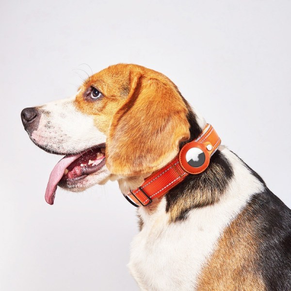 Polstret hundehalsbånd for AirTag, Apple Airtag reflekterende hundehalsbånd,