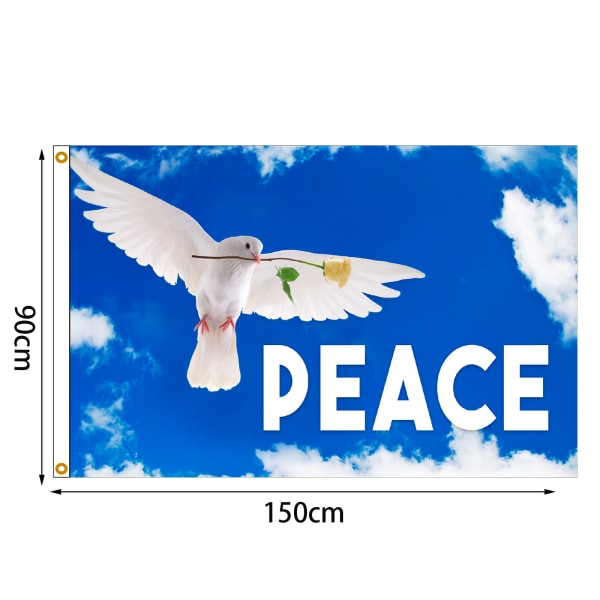 Peace Flag, World Peace Dove Peace Symbol Flagga för uteplats gräsmatta Hom