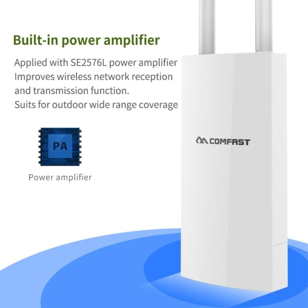 Comfast Cf-Ew71 Högpresterande Utomhus Wifi AP Router Omnidirektionell Täckning Utomhus Router 300Mbps, EU-kontakt