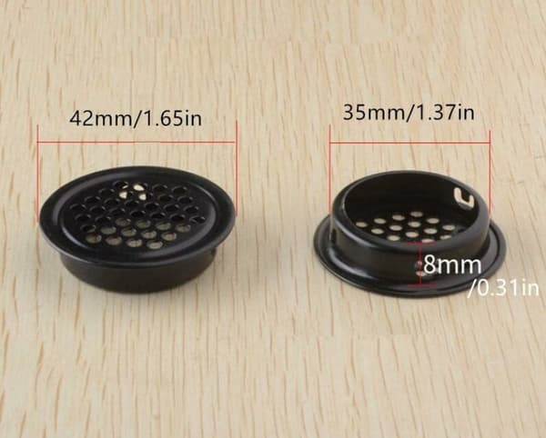 8 stk sølv runde ventilasjonsgitter i rustfritt stål Ventilasjonsgitter i rustfritt stål Runde ventilasjonsgitter i rustfritt stål 10 stk sorte ventilasjonsåpninger