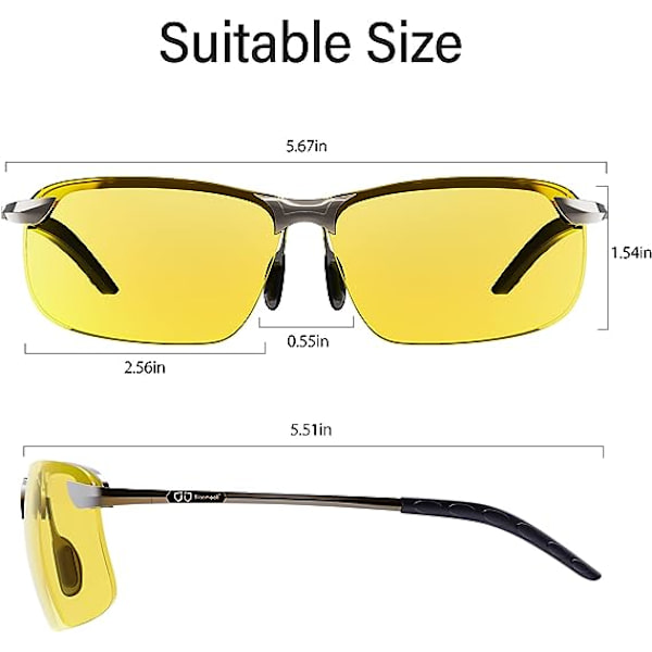 Natkørsel Goggles / Polariseret Sports Nattesyn Goggles Anti-Glare UV 400 Beskyttelse Natkørsel Fiskeri Fiskeri S