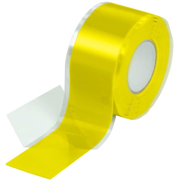Gul 1x 3 m selvklæbende silikonebånd (selvklæbende, selvvulkaniserende), isoleringsstrimmel og tætningsbånd (vand, luft), 25 mm bred, ...